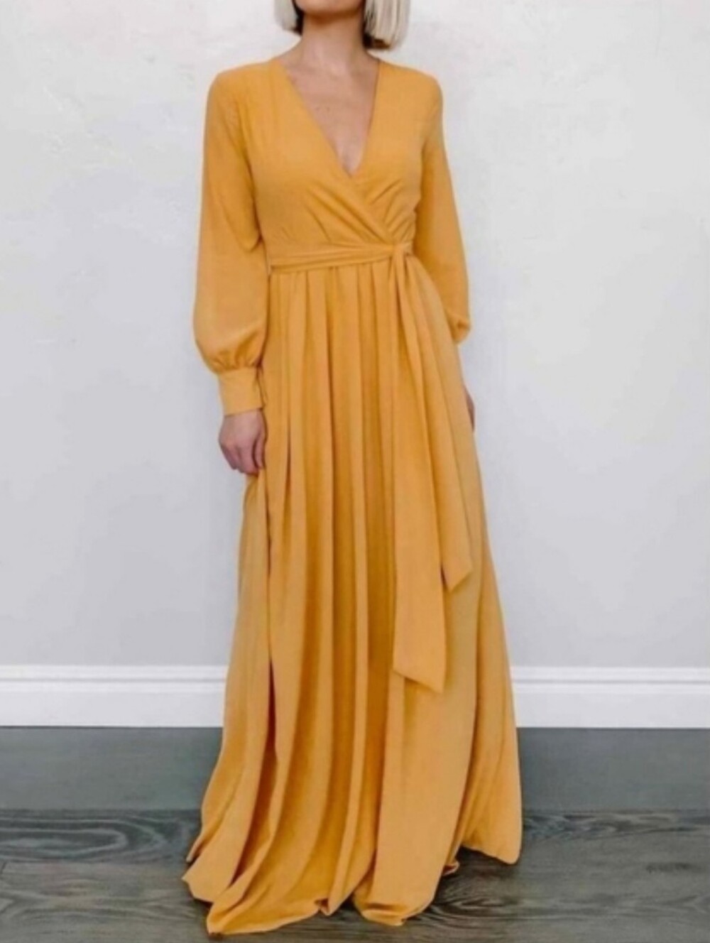 Baltic Born Mustard Long Sleeve Dress women's maxi size xxl NWT